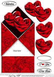 Romantic Roses Diamond Top Card with Decoupage