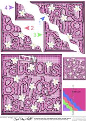 Birthday Daughter Wavy Corner Side Stacker Topper