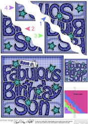 Birthday Son Wavy Corner Side Stacker Topper