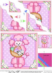 Bon Bon the Poodle's Easter Basket Wavy Corner Side Stacker