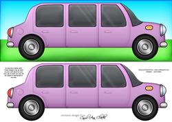 Large Dl Stretch Limo Quick Card with 3D Decoupage