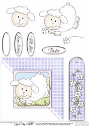 Little Lamb Quick Card with Decoupage