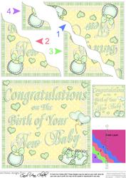 New Baby Congratulations Wavy Corner Side Stacker
