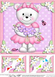 8 x 8 Teddy Tess's Flowers Scalloped Corner Topper