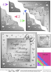 Silver Wedding Anniversary Wavy Corner Side Stacker