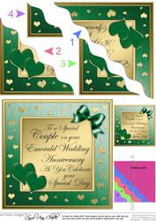 Emerald Wedding Anniversary Wavy Corner Side Stacker