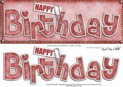 Large Dl Happy Birthday Denim Felties Quick Card N Decoupage