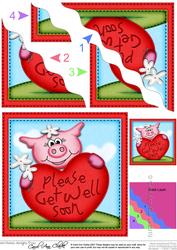 Zoe Piggy's Get Well Heart Wavy Corner Side Stacker