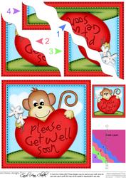 Chunky Monkey's Get Well Heart Wavy Corner Side Stacker