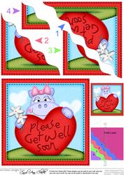 Hilda Hippo's Get Well Heart Wavy Corner Side Stacker