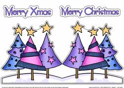 Funky Xmas Trees Shaped Card