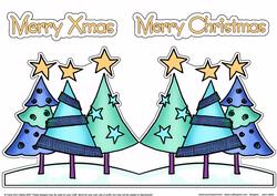 Funky Xmas Trees Shaped Card