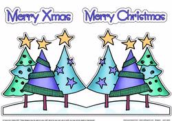 Funky Xmas Trees Shaped Card