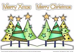 Funky Xmas Trees Shaped Card