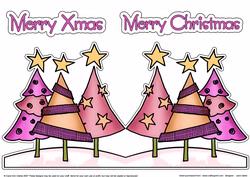 Funky Xmas Trees Shaped Card