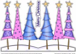 Funky Xmas Trees Shaped Card