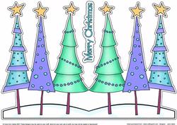Funky Xmas Trees Shaped Card