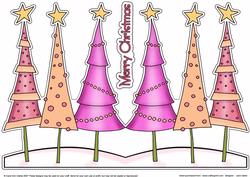 Funky Xmas Trees Shaped Card
