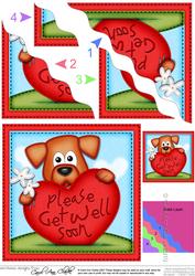 Rusty Dog's Get Well Heart Wavy Corner Side Stacker