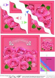 Birthday Roses Wavy Corner Side Stacker