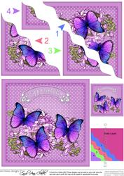 Birthday Butterflies N Flowers Wavy Corner Side Stacker