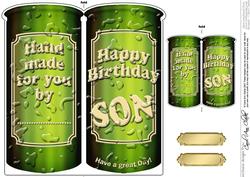 Birthday Son Beer Can Shaped Card