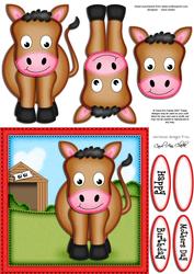 Gi Gi the Horse Quick Card N 3D Decoupage