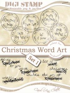 Christmas Digi Stamp Word Kit