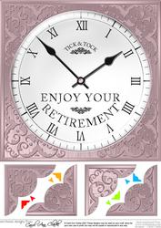 8 x 8 Retirement Clock Scalloped Corner Topper