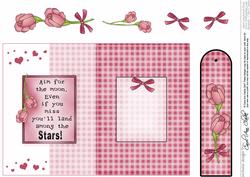 Greeting Fold Back Card with Decoupage