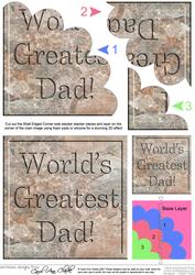 World's Greatest Dad Set in Stone Shell Edged Corner Stacker