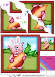 Syd Piggy's Bunny Ears Wavy Corner Side Stacker Topper