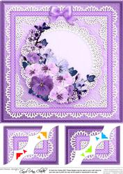 8 x 8 Spring Flowers Scalloped Corner Topper