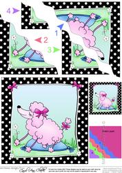 Cute Poodle Wavy Corner Side Stacker Topper