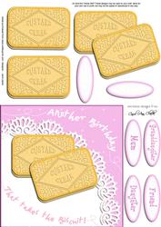 Custard Cream Biscuits Birthday Quick Card N 3D Decoupage