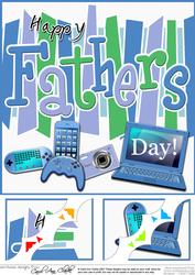 8 x 8 Fathers Day Gadgets Games N Gizmos Scalloped Corner