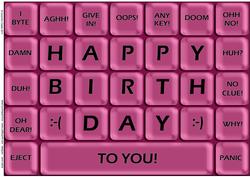 A4 Novelty Fun Computer Keyboard Greetings Card Topper