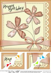 8 x 8 Birthday Flowers N Lace Corner Topper