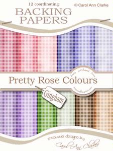 Gingham Backing Papers in Pretty Rose Colours