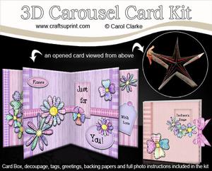 3D Patchwork Flowers Floral Carousel Card Kit