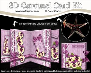3D Pretty Pansies Floral Carousel Card Kit