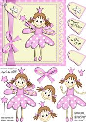 Fairy Twinkletoes and Lace Quick Card N 3D Decoupage