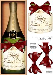 Large Dl Fathers Day Champers in a Box Card N 3D Decoupage