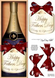 Large Dl Fathers Day Champers in a Box Card N 3D Decoupage
