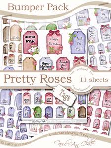 Bumper Value Pack of Pretty Rose Greetings Tags