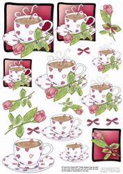 Cup with Rose Decoupage