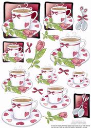 Cup with Rose Decoupage