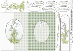Snowdrop Fold Back Card with Decoupage