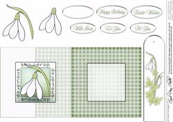 Snowdrop Fold Back Card with Decoupage