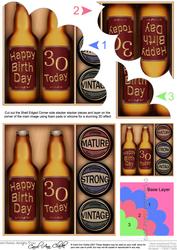 30th Birthday Beer Gift Set Shell Edged Corner Side Stacker
